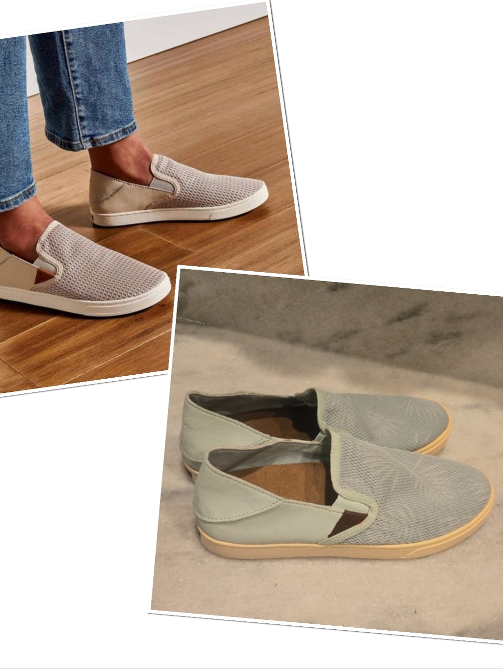 Olukai Womens Pehuea Blue Mesh Comfort Slip On Sneakers Shoes Casual Size 9